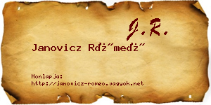 Janovicz Rómeó névjegykártya