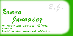 romeo janovicz business card
